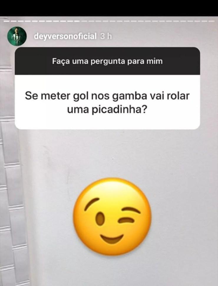Deyverson, do Palmeiras, lembra "piscadinha" após gol em rival — Foto: Reprodução/Instagram