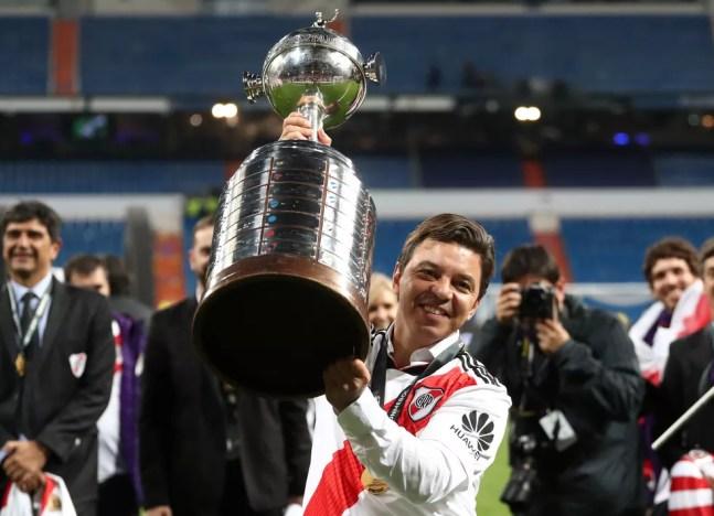 Marcelo Gallardo levantou títulos como jogador e técnico, mas parou no Verdão — Foto: Reuters