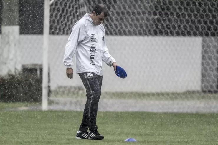 Carille em seu primeiro treino como técnico do Santos — Foto: Ivan Storti/SantosFC