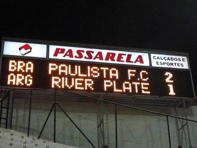 Paulista de Jundiaí x River Plate, Libertadores da América de 2006 — Foto: Reprodução/Facebook