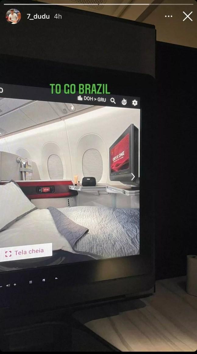 Post de Dudu "anunciando" a viagem ao Brasil — Foto: Reprodução/Instagram