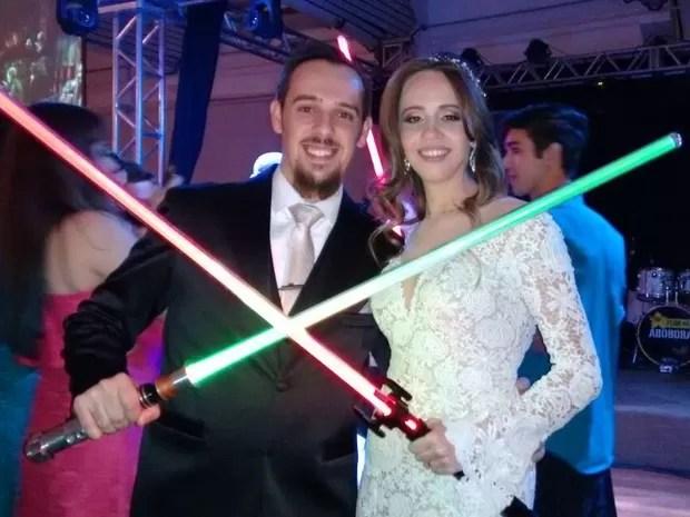 Casamento de psicólogos foi baseado na saga Star Wars em Araraquara (Foto: Ana Carolina Malandrino/ G1)