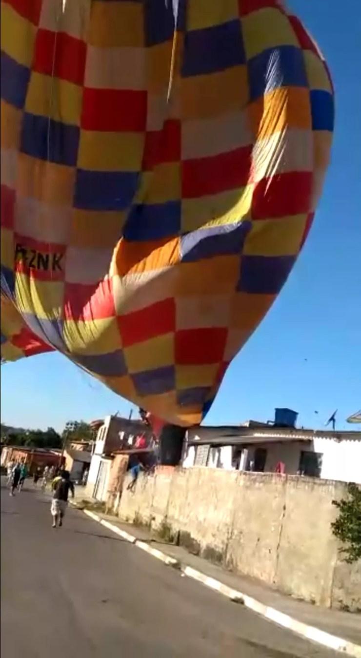 Balão tripulado faz pouso forçado em Iperó (Foto: Arquivo Pessoal)