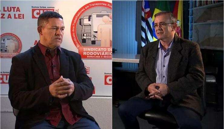 Paulo Eustasia e José Crespo falaram sobre a greve dos motoristas de ônibus em Sorocaba (Foto: Reprodução/TV TEM)