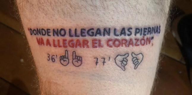 Fabio Fiorini mostra tatuagem feita na perna após título paulista conquistado pelo São Paulo — Foto: Fabio Fiorini/Arquivo Pessoal