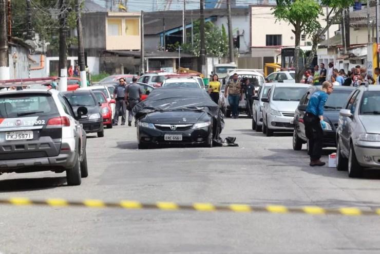 Policial militar foi executado a tiros em Guarujá, SP — Foto: Rogério Soares/A Tribuna Santos