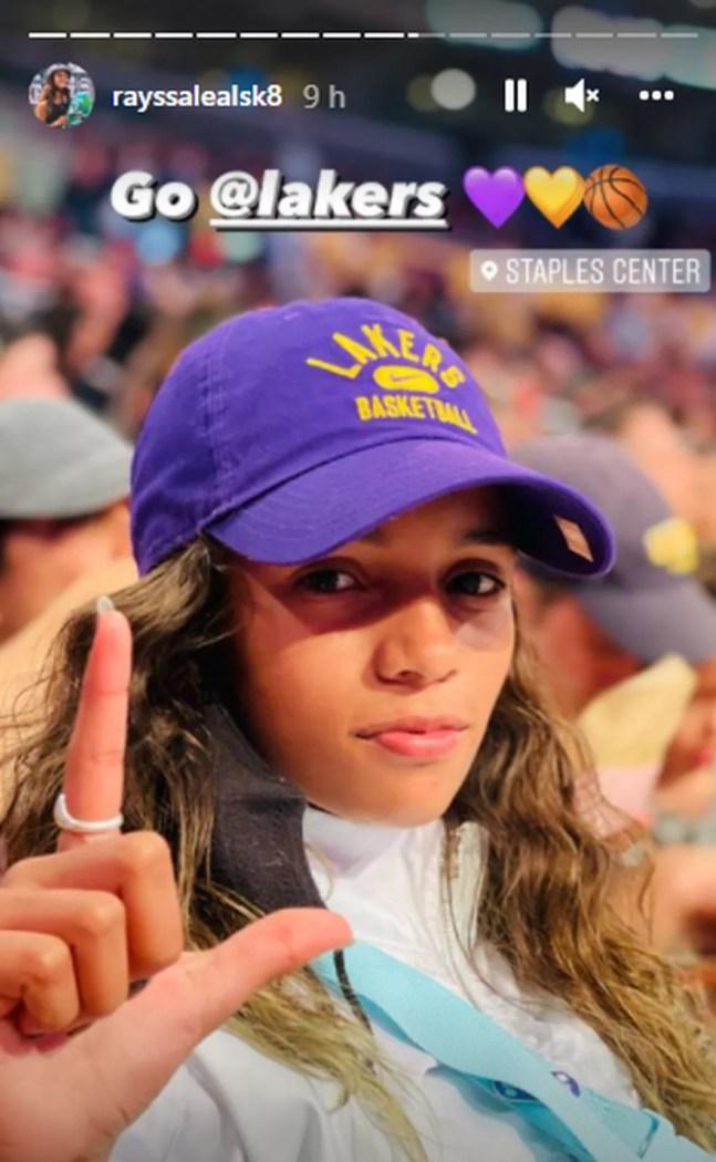Rayssa Leal no Staples Center — Foto: Reprodução Instagram