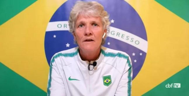 Pia Sundhage, técnica da seleção brasileira feminina — Foto: Reprodução