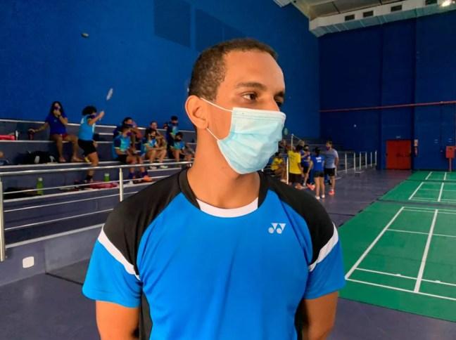 Francielton Farias no CT de Badminton da UFPI — Foto: Fábio Lima/ge Piauí