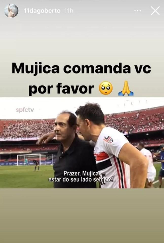 Dagoberto pede para Muricy assumir o time do São Paulo — Foto: Reprodução