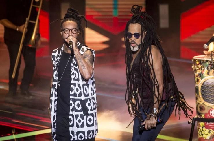 Brown fez dueto com rapper Rael — Foto: Isabella Pinheiro/Gshow