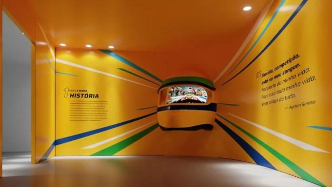 Exposição em shopping paulista contará história de Ayrton Senna - narrada pelo próprio piloto — Foto: Divulgação Senna Brands/YDreams