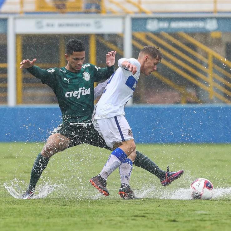 Palmeiras empatou última partida, contra o Água Santa — Foto: Fabio Menotti