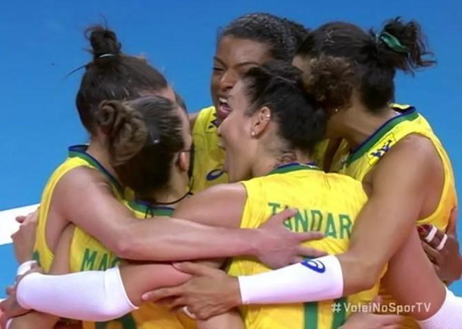 Brasil x Japão, Liga das Nações feminina — Foto: reprodução/vídeo