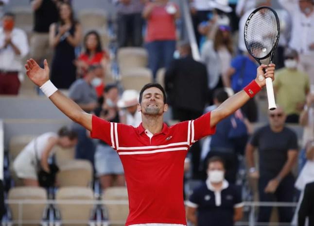 Novak Djokovic campeão Roland Garros 2021 — Foto: REUTERS/Gonzalo Fuentes