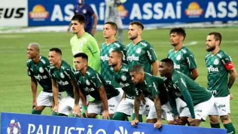 Time do Palmeiras posado para jogo contra o São Caetano