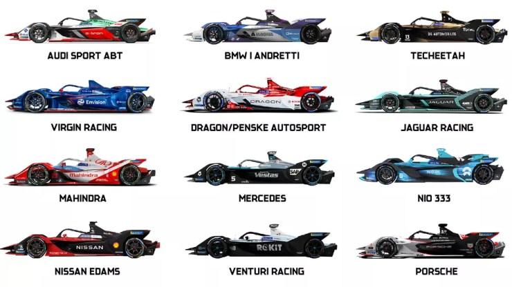 Todas as equipes da temporada 2020/21 da Fórmula E — Foto: Reprodução/Fórmula E