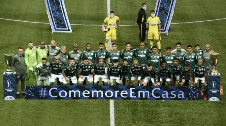 Time do Palmeiras na final do Paulistão 2021 — Foto: Marcos Ribolli