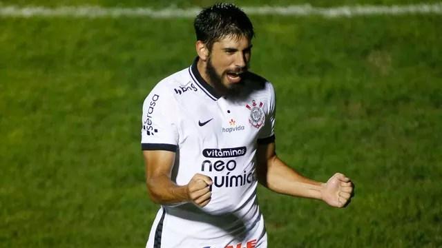 Bruno Méndez comemora gol do Corinthians contra o São Caetano