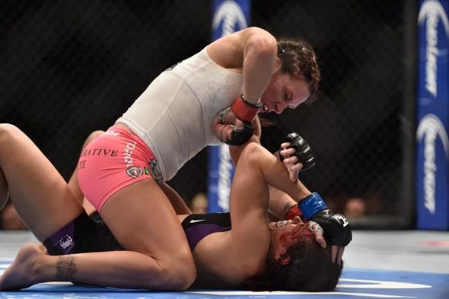 Cat Zingano venceu Amanda Nunes no UFC 178. Esta foi a última derrota da Leoa no octógono — Foto: Getty Images