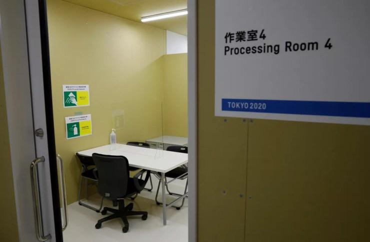 Sala de controle antidoping na Vila Olímpica de Tóquio — Foto: REUTERS/Kim Kyung-Hoon
