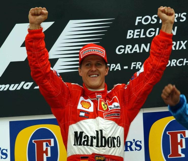 Michael Schumacher foi o último piloto a largar em terceiro e vencer em Spa, na corrida de 2001 — Foto: Phil Walter/EMPICS via Getty Images