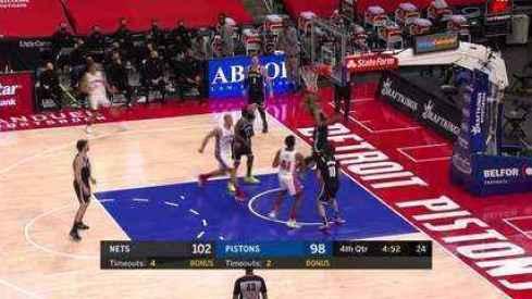 Melhores Momentos: Brooklyn Nets 113 x 111 Detroit Pistons pela NBA