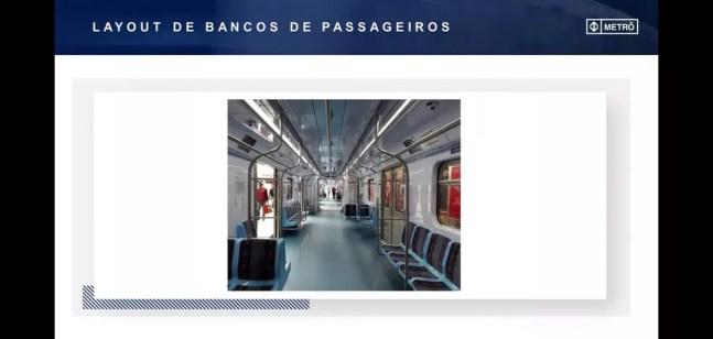 Novo layout de trens pretendidos pelo Metrô — Foto: Metrô SP