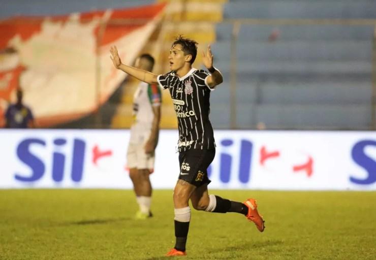 Mateus Vital comemora quinto gol pelo Corinthians em 2021 — Foto: Rodrigo Coca/Agência Corinthians