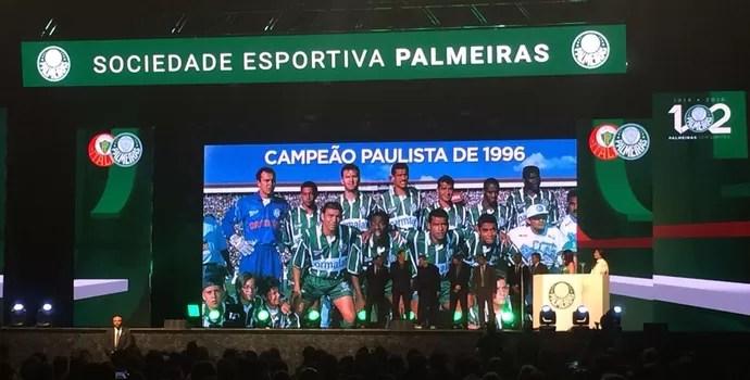 Homenagem campeões 1996 festa Palmeiras (Foto: Felipe Zito)