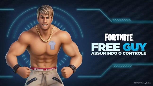 Skin referente ao filme Free Guy consta na loja do Fortnite — Foto: Divulgação/Epic Games