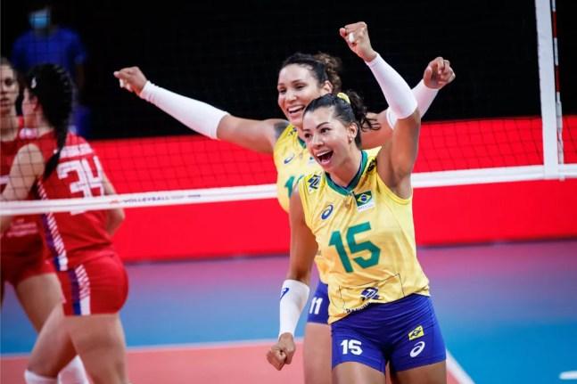 Brasil conquista a sexta vitória na Liga das Nações — Foto: Fivb / Divulgação