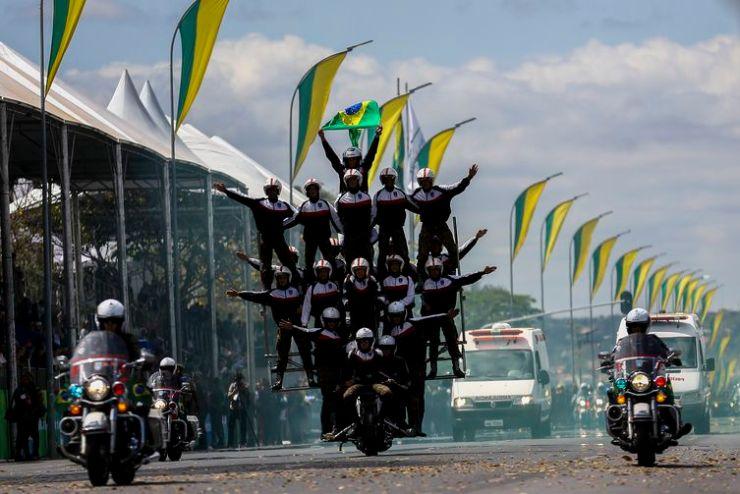 Desfile cívico-militar de 07 de setembro na Esplanada dos Ministérios, Pirâmide Humana, do Batalhão de Polícia do Exército de Brasília