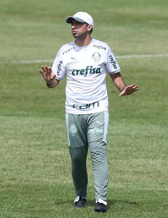 Abel Ferreira, técnico do Palmeiras, durante treino em Brasília — Foto: Cesar Greco / Ag. Palmeiras