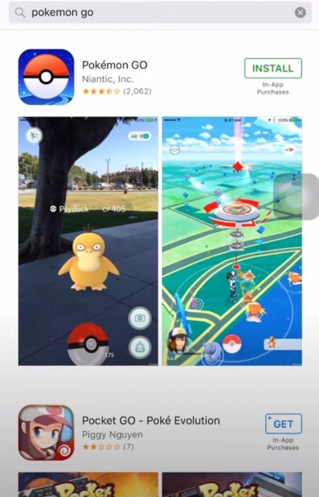 Pokémon GO na Apple Store — Foto: Reprodução