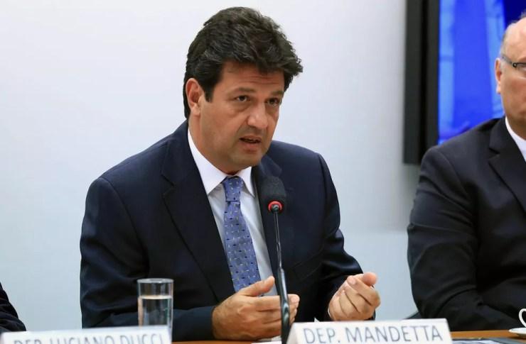 O então deputado federal e agora ministro da Saúde, Luiz Henrique Mandetta (DEM-MS), durante reunião em comissão da Câmara — Foto: Alex Ferreira/Câmara dos Deputados
