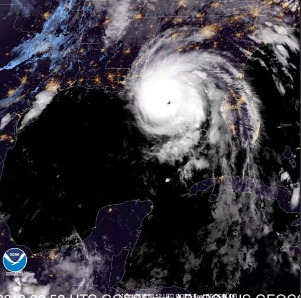 Furacão Michael atingiu a categoria 4 nesta quarta-feira (10) — Foto: Reprodução/ National Hurricane Center (NHC)