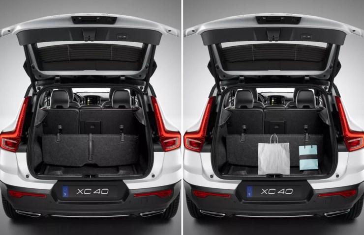 Alças 'escondidas' ajudam a transportar sacolas no Volvo XC40 — Foto: Divulgação