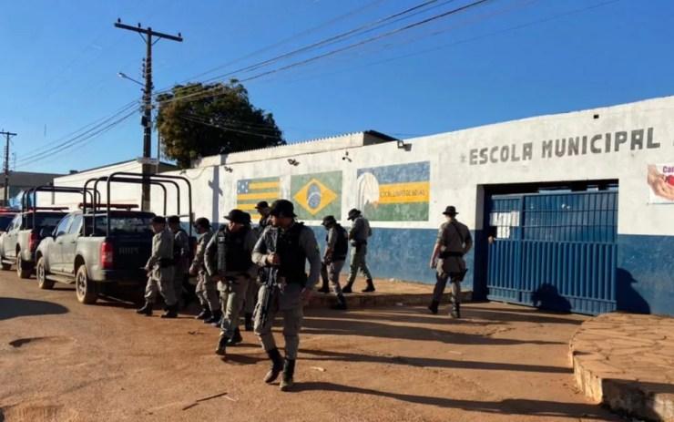 Base da operação para capturar Lázaro Barbosa em Cocalzinho de Goiás — Foto: Guilherme Rodriges/G1 GO