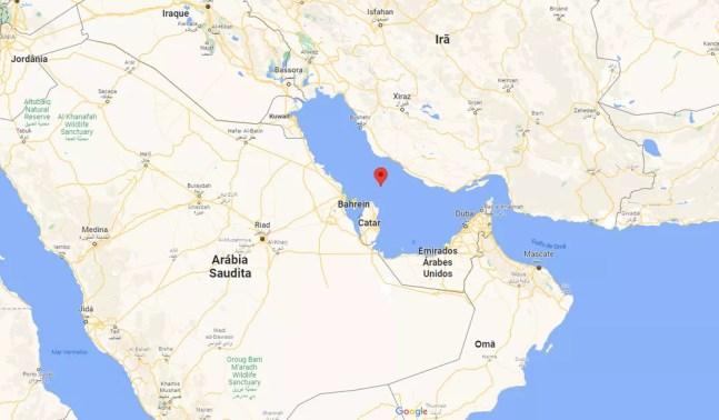 Mapa do Golfo Pérsico, no Oriente Médio — Foto: Google Maps