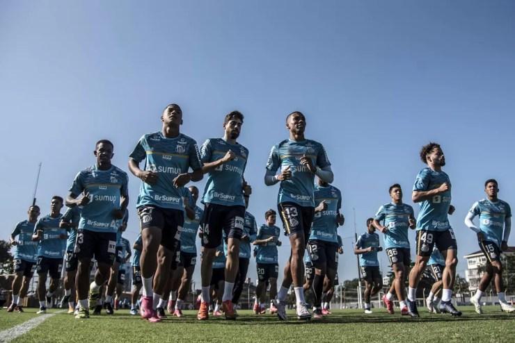 Elenco do Santos em treino — Foto: Ivan Storti/Santos FC