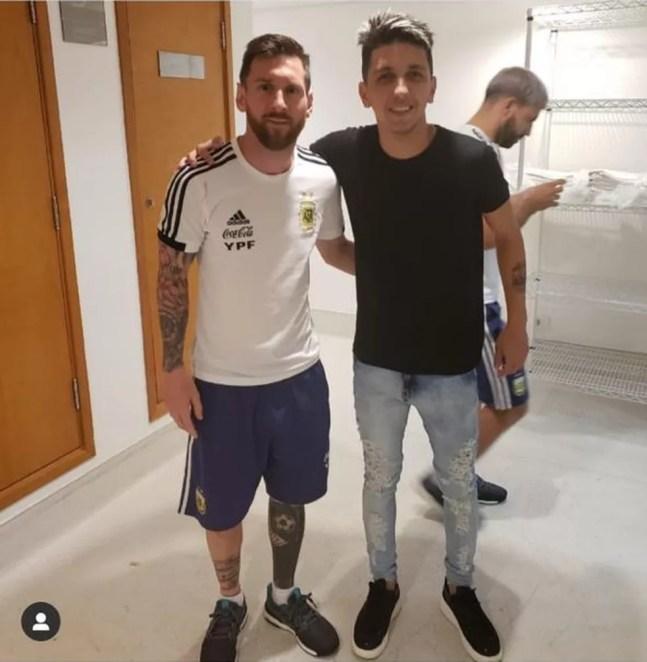 Rezino com Messi na Copa América de 2019 — Foto: Arquivo pessoal