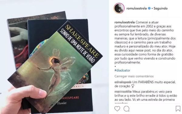 Romulo Estrela ressalta a importância da leitura para o artista (Foto: Reprodução da Internet)
