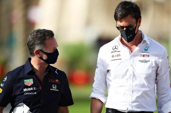 Christian Horner e Toto Wolff — Foto: Mark Thompson/Getty Images