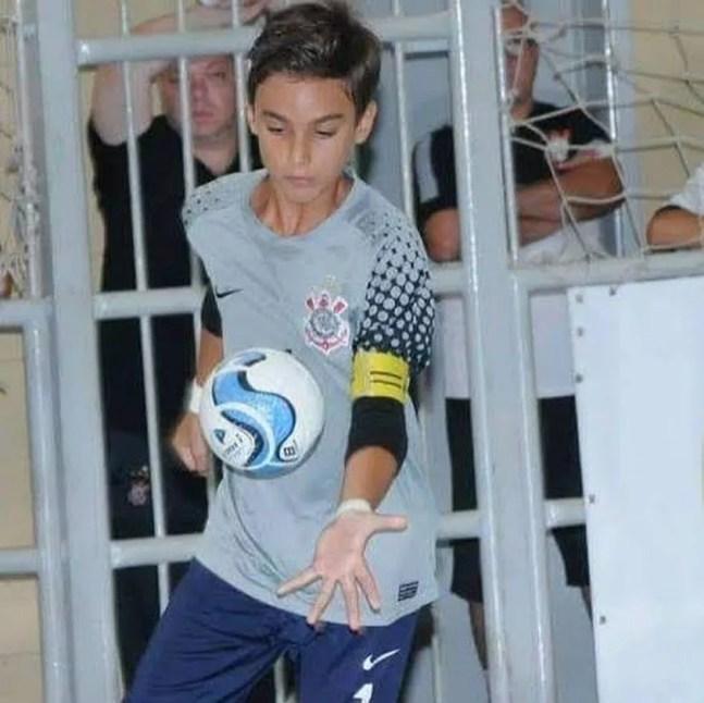 Matheus Donelli, goleiro do Corinthians, nos tempos de futsal — Foto: Arquivo pessoal