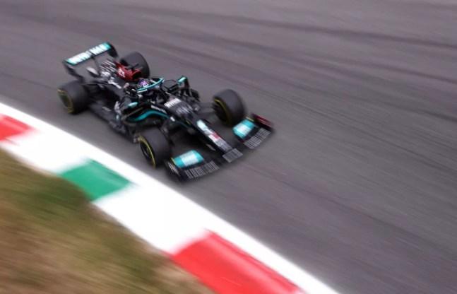 Lewis Hamilton, da Mercedes, no GP da Itália de 2021 — Foto: Lars Baron/Getty Images