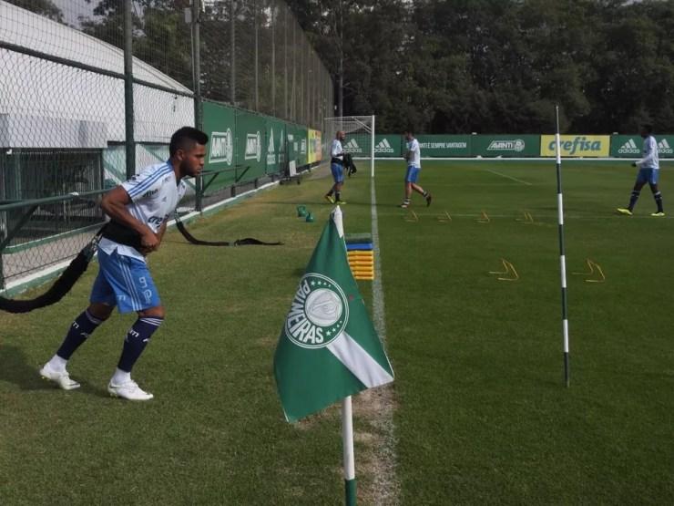 Borja, no treino do Palmeiras na última segunda-feira (Foto: Felipe Zito)