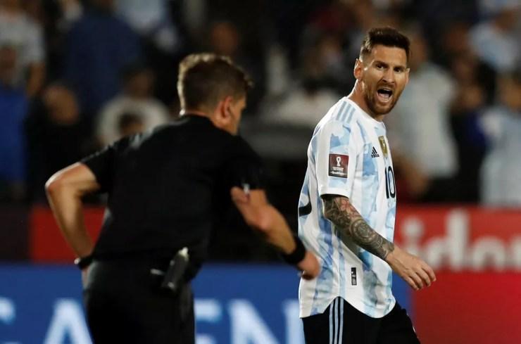 Messi durante Argentina x Brasil — Foto: REUTERS/Agustin Marcarian