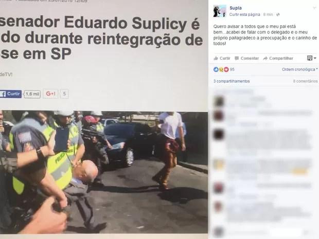 Cantor Supla fez post no Facebook sobre detenção do pai, Eduardo Suplicy (Foto: Reprodução/Facebook)