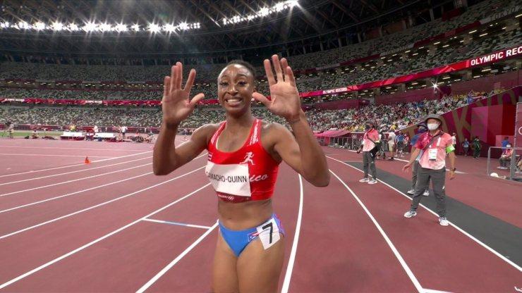 Jasmine Camacho-Quinn, do Porto Rico, vence prova de 100m com barreiras e quebra recorde olímpico - Olimpíadas de Tóquio